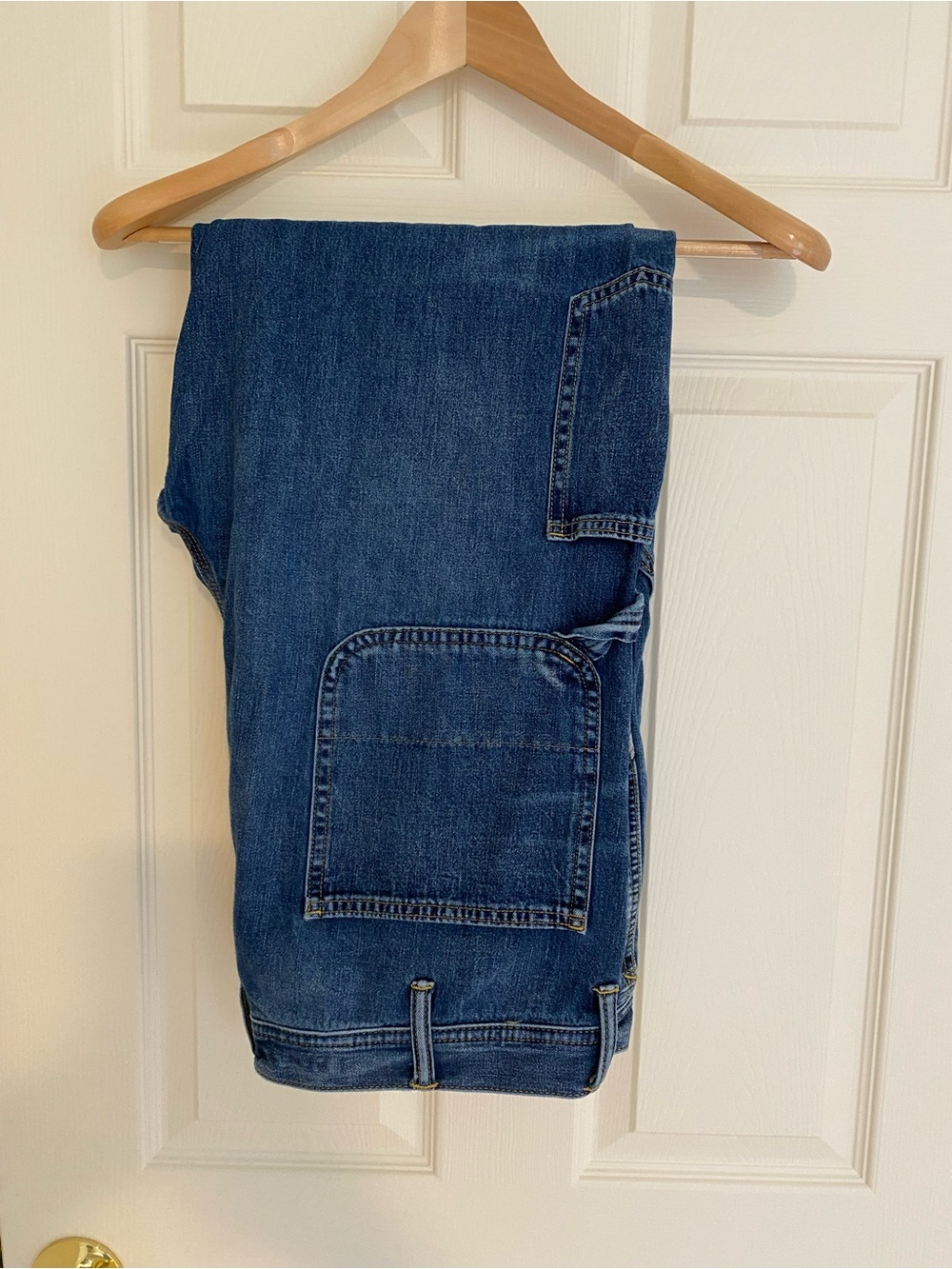 American Eagle Outfitters Relaxed Carpenter Jeans in Dark Blue Denim